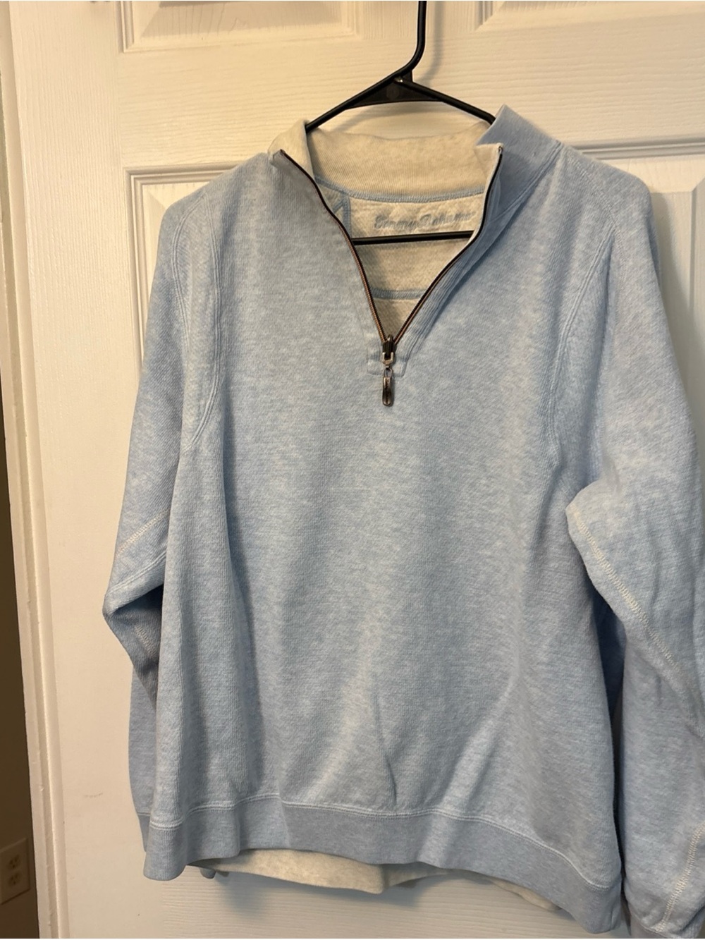 Tommy Bahama Light Blue Quarter-Zip Sweater see measurements for size